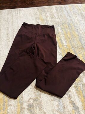 High-Waist Brown Wide Leg Leggings